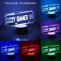Personalised Gamer Tag Colour Changing Night LED Light