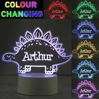 Personalised Dinosaur Colour Changing Night LED Light