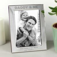 Personalised Silver Daddy and Me Portrait Photo Frame