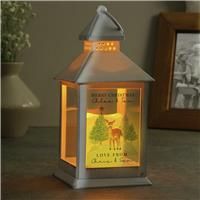 Personalised Message White LED Christmas Deer Lantern