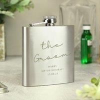 Personalised Personalised Any Message Hip Flask. for Weddings, Birthday, Stag, Christmas, Father/'s Day