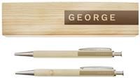 Personalised Message Name Only Wooden Pen And Pencil Set