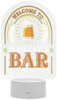 Personalised Message Welcome To bar LED Night Light
