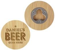 Personalised Message Beer Goes Here Bottle Opener Coaster