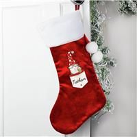 Personalised Male Gnome Christmas Stocking