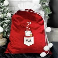 Personalised Male Gnome Christmas Sack