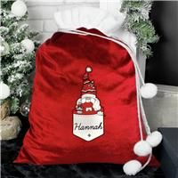 Personalised Female Gnome Christmas Sack