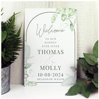 Personalised Message Botanical Wedding Sign