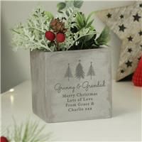 Personalised Message Christmas Tree Concrete Planter