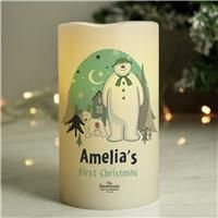Personalised Message Snowman And Snowdog LED Candle