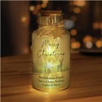 Personalised Message LED Jar Merry Christmas Decoration