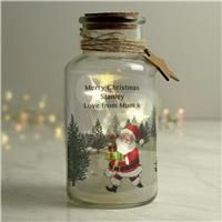Personalised Message Santa LED Jar Christmas Decoration