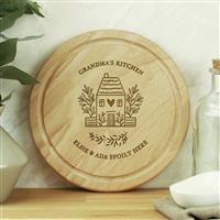 Personalised Message Home Round Chopping Board