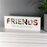 Personalised Message Friends Photo Upload Wooden Ornament