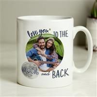 Personalised Message Moon And Back Photo Upload Mug