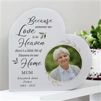 Personalised Message Memorial Photo Upload Heart Ornament