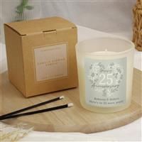 Personalised Message 25th Wedding Anniversary Candle Jar