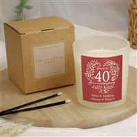 Personalised Message 40th Wedding Anniversary Candle Jar