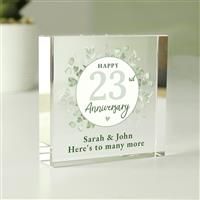 Personalised Message Anniversary Glass Block