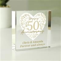 Personalised Message 50th Anniversary Block