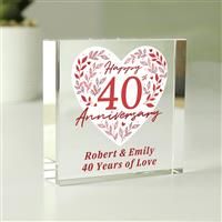 Personalised Message 40TH Anniversary Block
