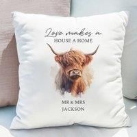 Personalised Highland Cow Cushion