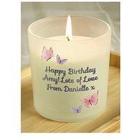 The Personalised Memento Company Personalised Butterfly Frosted Candle Jar