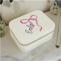 Personalised Message Bow Travel Jewellery Box