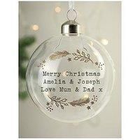 The Personalised Memento Company Gold Wreath Glass Bauble