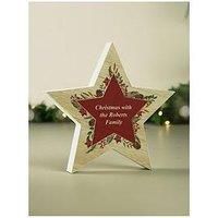 The Personalised Memento Company Personalised Christmas Wreath Wooden Star Ornament