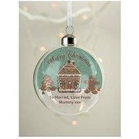 The Personalised Memento Company Personalised Gingerbread House Christmas Glass Bauble