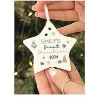 The Personalised Memento Company Personalised First Christmas Star Christmas Tree Decoration