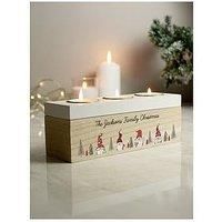 The Personalised Memento Company Personalised Gonk Christmas Triple Tea Light Box