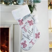 Personalised Pink Bows Stocking