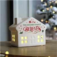 Personalised Santa Believes Ceramic LED House