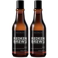 Redken Brews 3-in-1 Shampoo, Conditioner & Body Wash 300ml Double in Clear