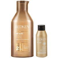 Redken All Soft Shampoo 300ml & MINI All Soft Shampoo 75ml Duo in Clear