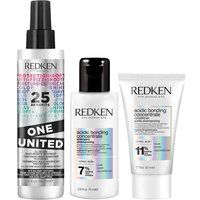 Redken One United Treatment 150ml, Acidic Bonding Concentrate Shampoo 50ml & Conditioner 30ml in Clear