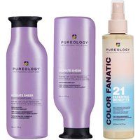 Pureology Hydrate Sheer Shampoo 266ml, Hydrate Sheer Conditioner 266ml & Color Fanatic Multi-Tasking Spray 200ml in Clear