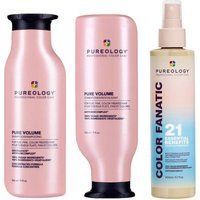 Pureology Pure Volume Shampoo 266ml, Pure Volume Conditioner & Color Fanatic Multi-Tasking Spray 200ml Pack in Clear
