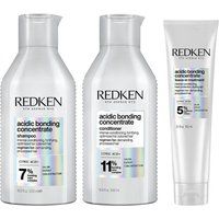 Redken Acidic Bonding Concentrate Shampoo 500ml, Conditioner 500ml & Leave-In Treatment 150ml & Bond Repair Supersize Bundle in Clear