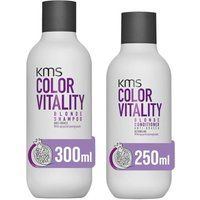 KMS Color Vitality Blonde Shampoo 300ml & Conditioner 250ml Duo in Clear