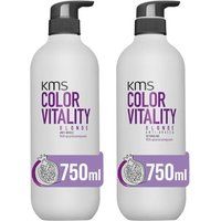 KMS Color Vitality Blonde Shampoo 750ml & Conditioner 750ml Duo in Clear