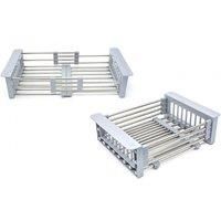 ZodiaK Stainless Steel Kitchen Rinse Basket Shelf - Grey