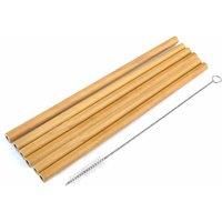 Bamboo Drinking Straws With Cleaning Brush 100% Organic Natural Material