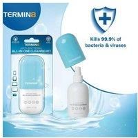 Termin8 Antibacterial All in One Screen Cleaning Kit with Cleaning Cloth - 140ml