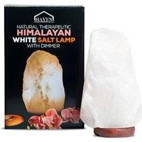Haven Dimmable White Himalayan Salt Lamp on a Premium Wooden Base - Mood Light and Home Decor Accessory (Medium)