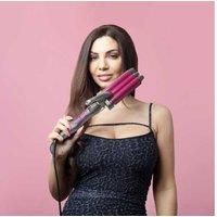 Envie Triple Barrel Curling Tongs, Hair Waver & Hair Curler for Medium & Long Hair, Includes Heat Resistant Glove, 4X Pin Curl Clips & Travel Bag