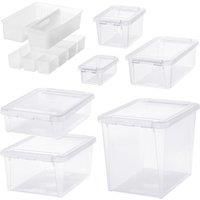 SmartStore Home Bundle Set of 8 Assorted Boxes, Clear