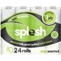 Splesh By Cusheen Quilted Luxury Aloe Vera 3 Ply Toilet Tissue Paper 24 Rolls